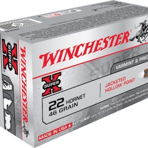 Winchester Super X 22 Hornet Ammo 46 Grain Jacketed Hollow Point Box of 50