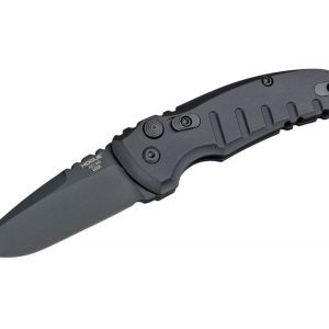 Hogue A01-Microswitch Automatic Knife - 2.75" Plain Drop Point Blade with Deep Carry Clip