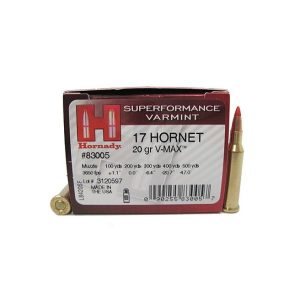 Hornady Superformance Varmint .17Hornet 20GR V-Max 25Rds