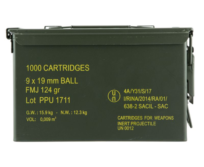 PPU Mil-Spec 9mm Luger 115 Grain Full Metal Jacket (FMJ) 1000 Rounds PPU Mil-Spec 9mm Luger 115 Grain Full Metal Jacket (FMJ) 1000 Rounds