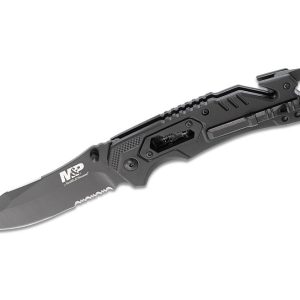 Smith & Wesson M&P Assisted Open Knife & Tool - 3.5" Clip Point Partially Serrated Blade