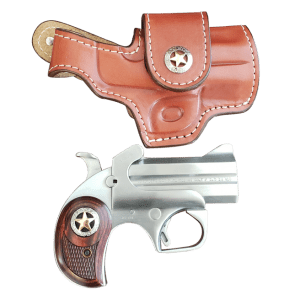 Bond Arms Rustic Defender Stainless .45 LC 3" Barrel 2-Rounds Holster Package