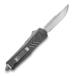CobraTec Knives FS-X Gray OTF Knife – 2.75″ Plain Drop Point Blade