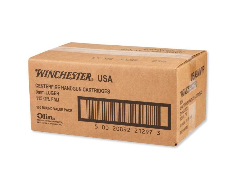 Winchester Centerfire Handgun Brass 9mm 115-Grain 1000-Rounds FMJ Winchester Centerfire Handgun Brass 9mm 115-Grain 1000-Rounds FMJ