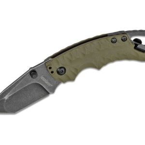 Kershaw Shuffle II OD-Green Folding Knife - 2.375" Plain Tanto Blade with Bottle Opener